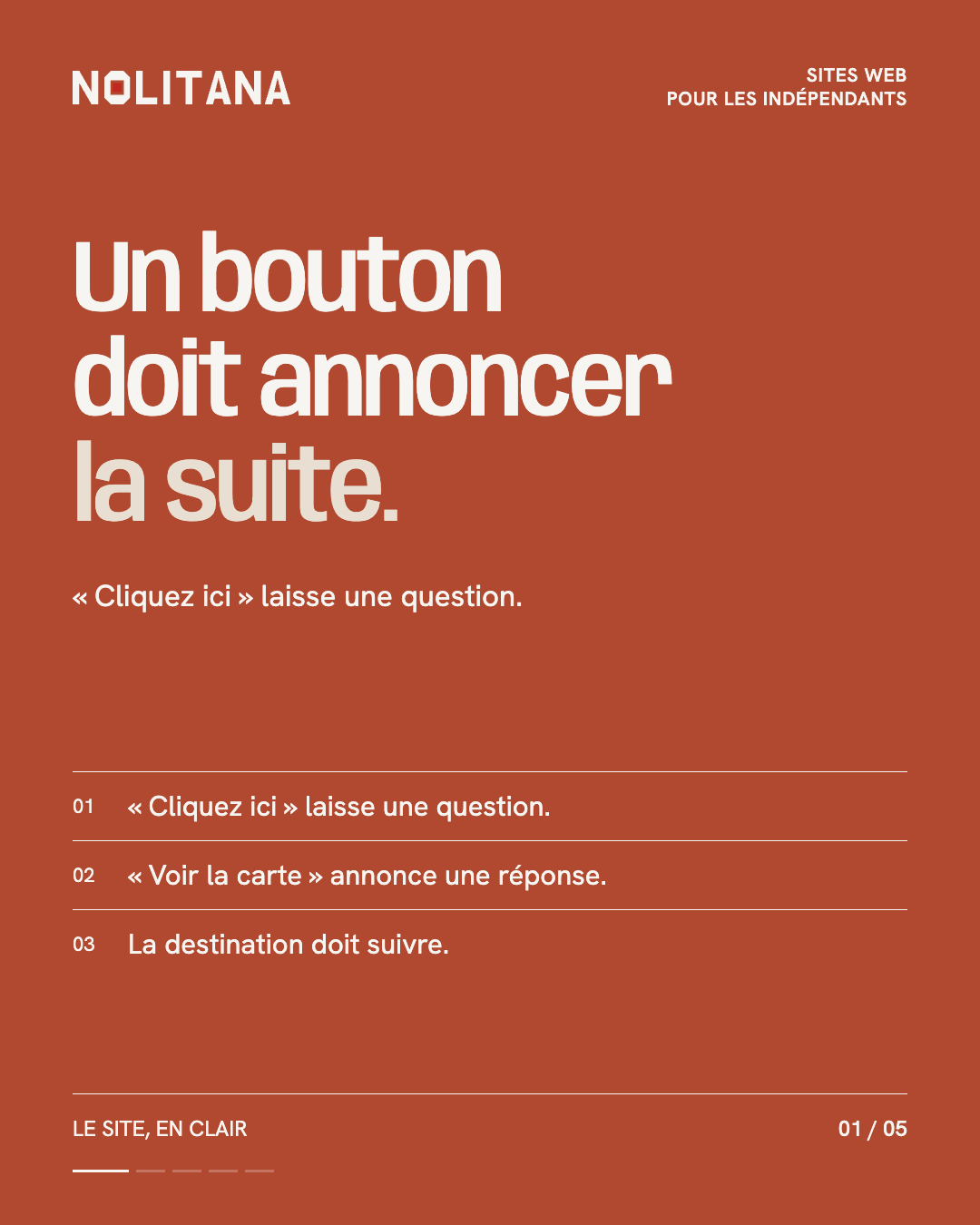Un bouton doit annoncer la suite.