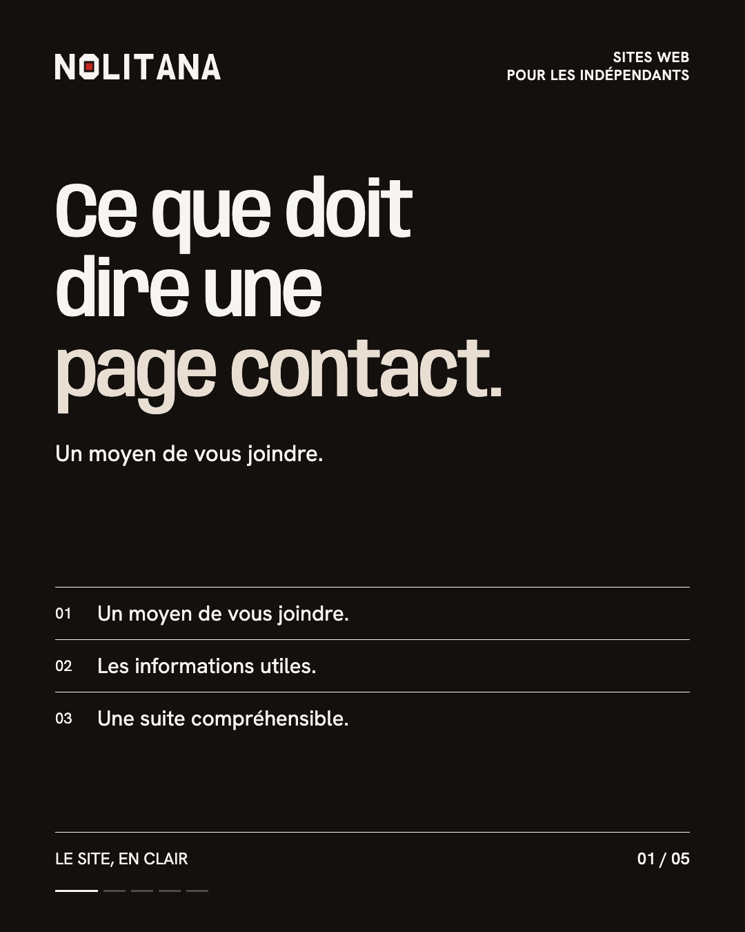 Ce que doit dire une page contact.
