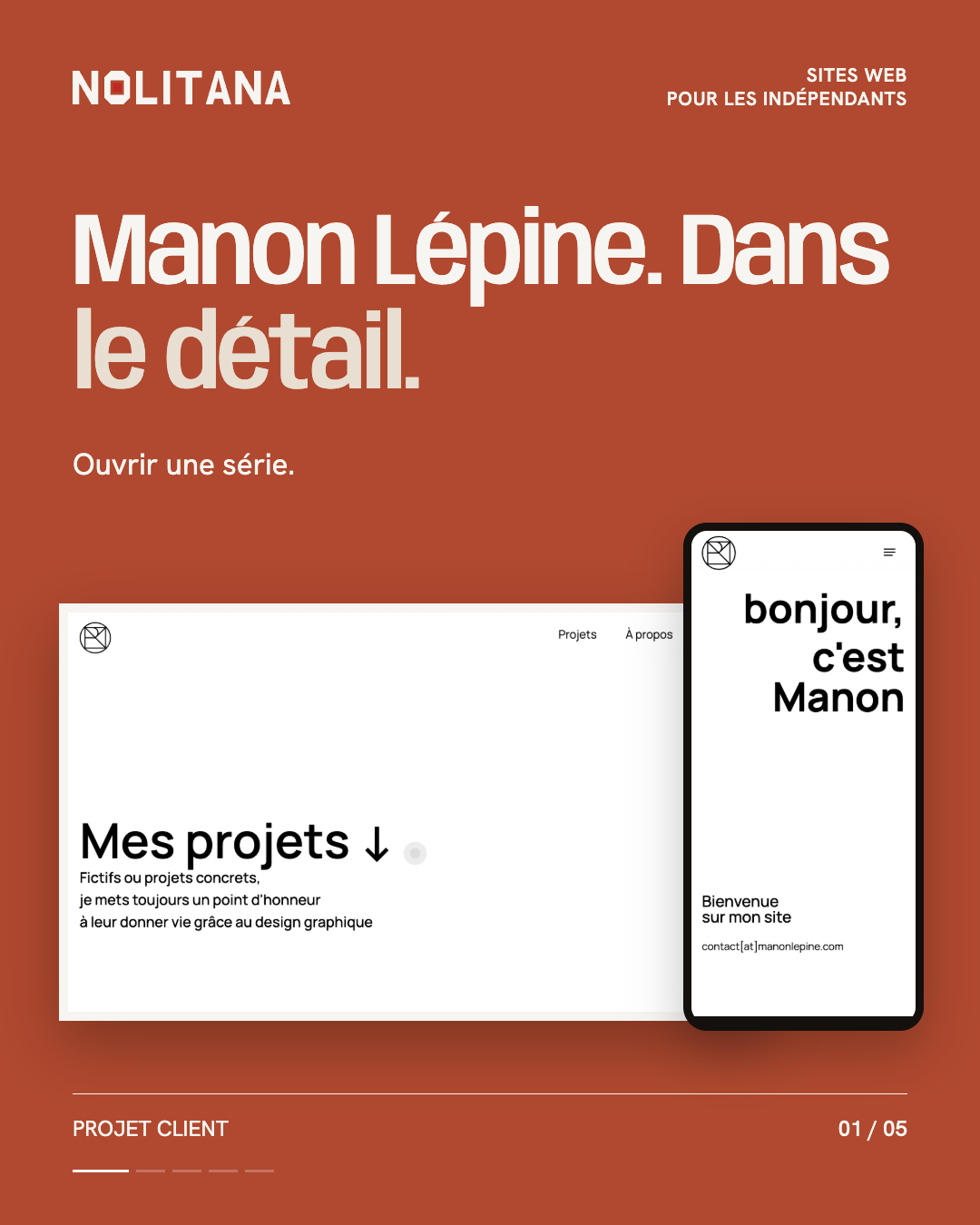 Le portfolio de Manon, dans le détail.