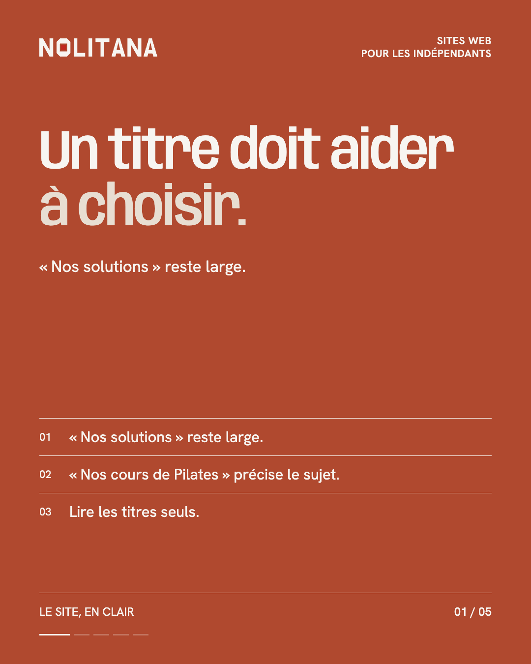 Un titre doit aider à choisir.