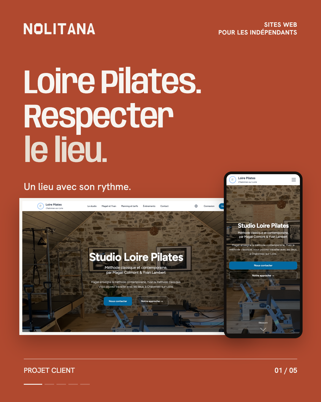 Loire Pilates : un site qui respecte le studio.