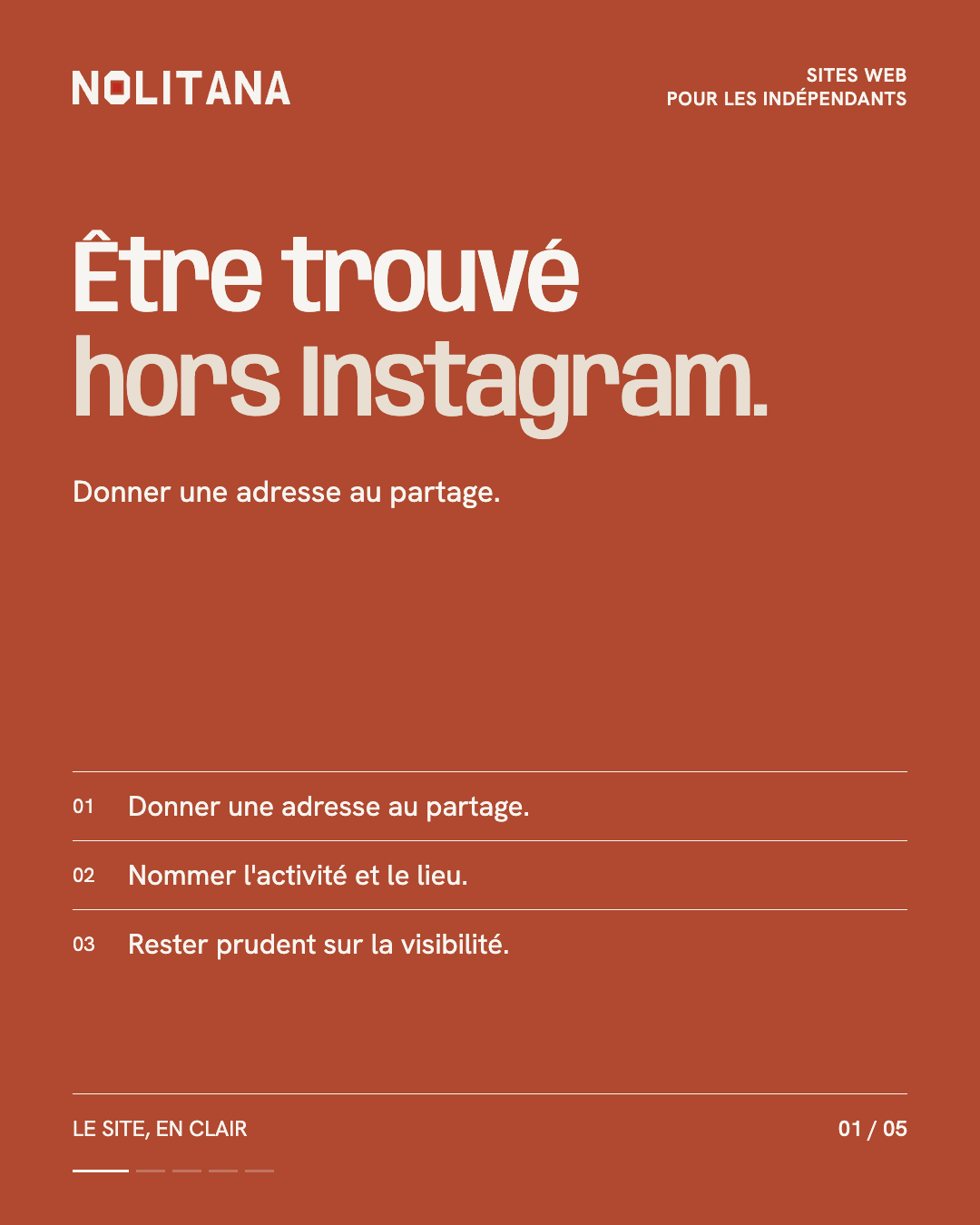 Votre site permet-il de vous trouver hors Instagram ?