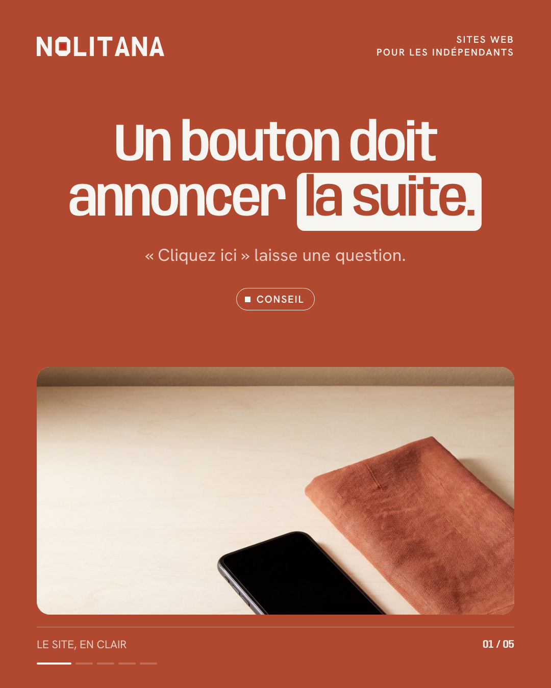 Un bouton doit annoncer la suite.