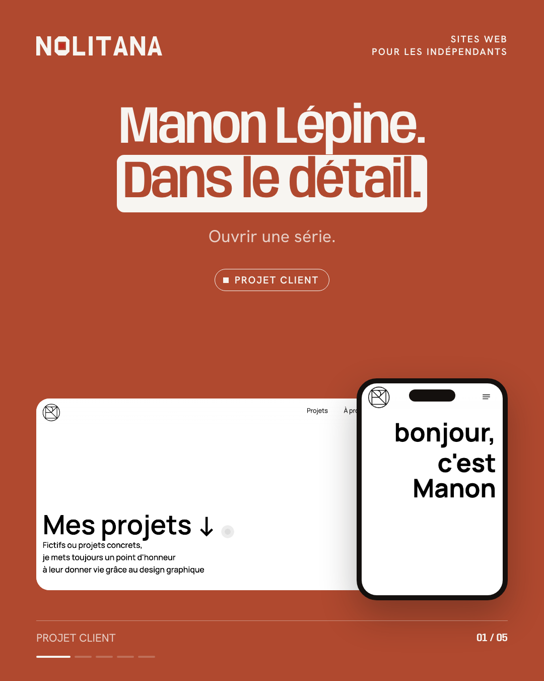 Le portfolio de Manon, dans le détail.