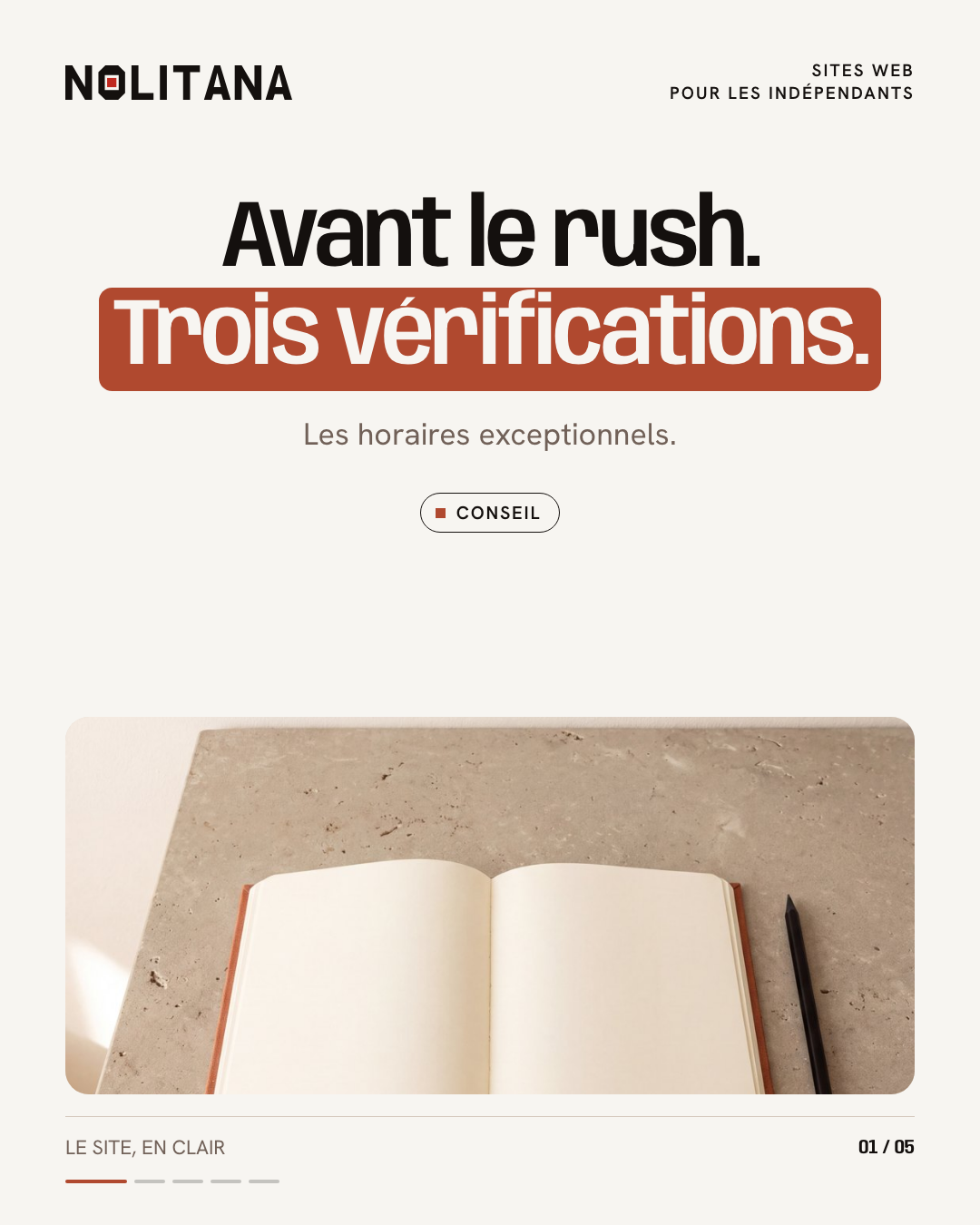 Trois détails à vérifier avant une période chargée.