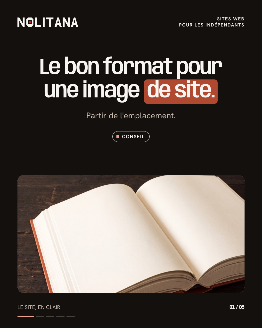Le bon format pour une image de site.