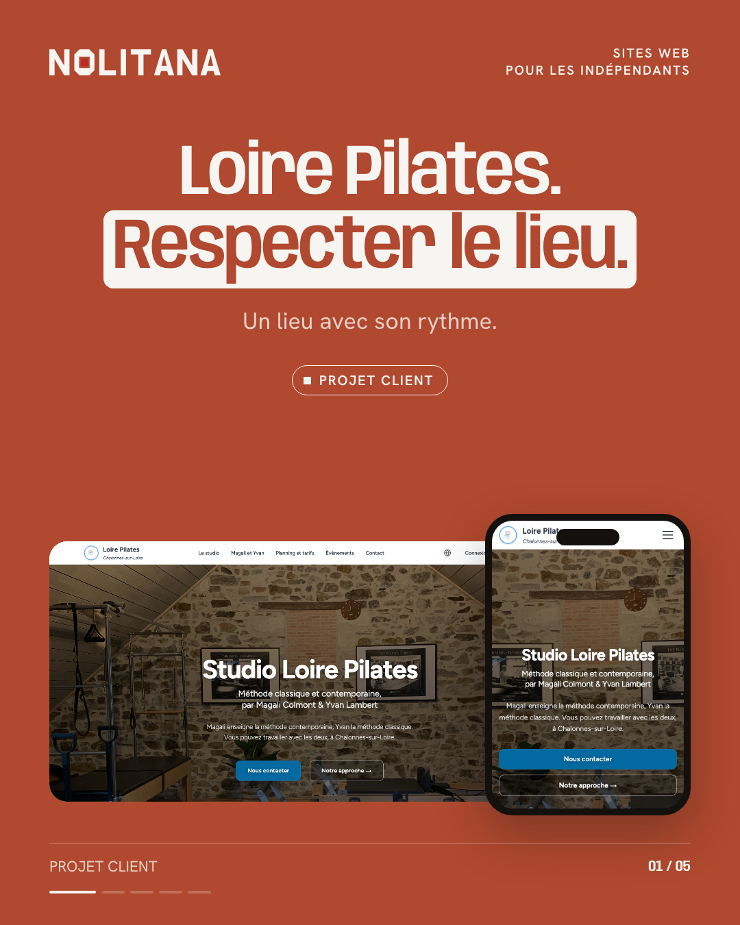 Loire Pilates : un site qui respecte le studio.