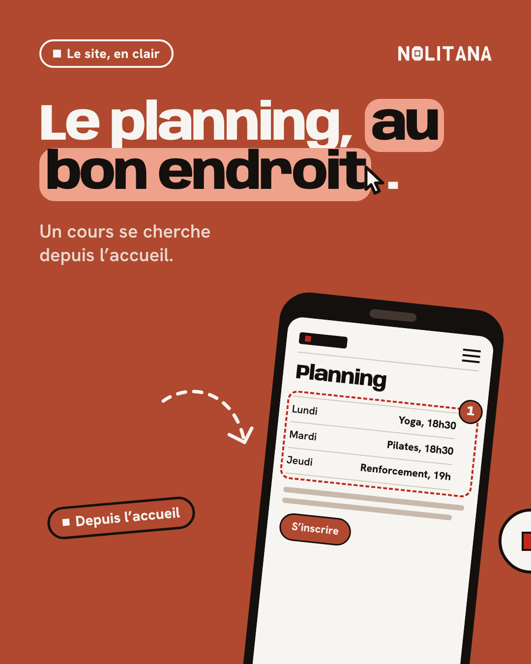 Le planning, au bon endroit.