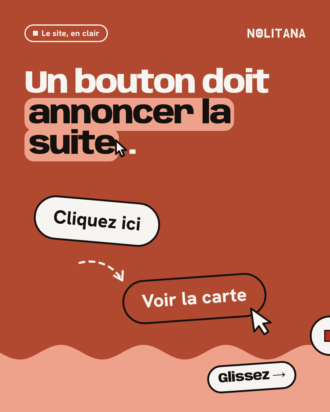 Un bouton doit annoncer la suite.