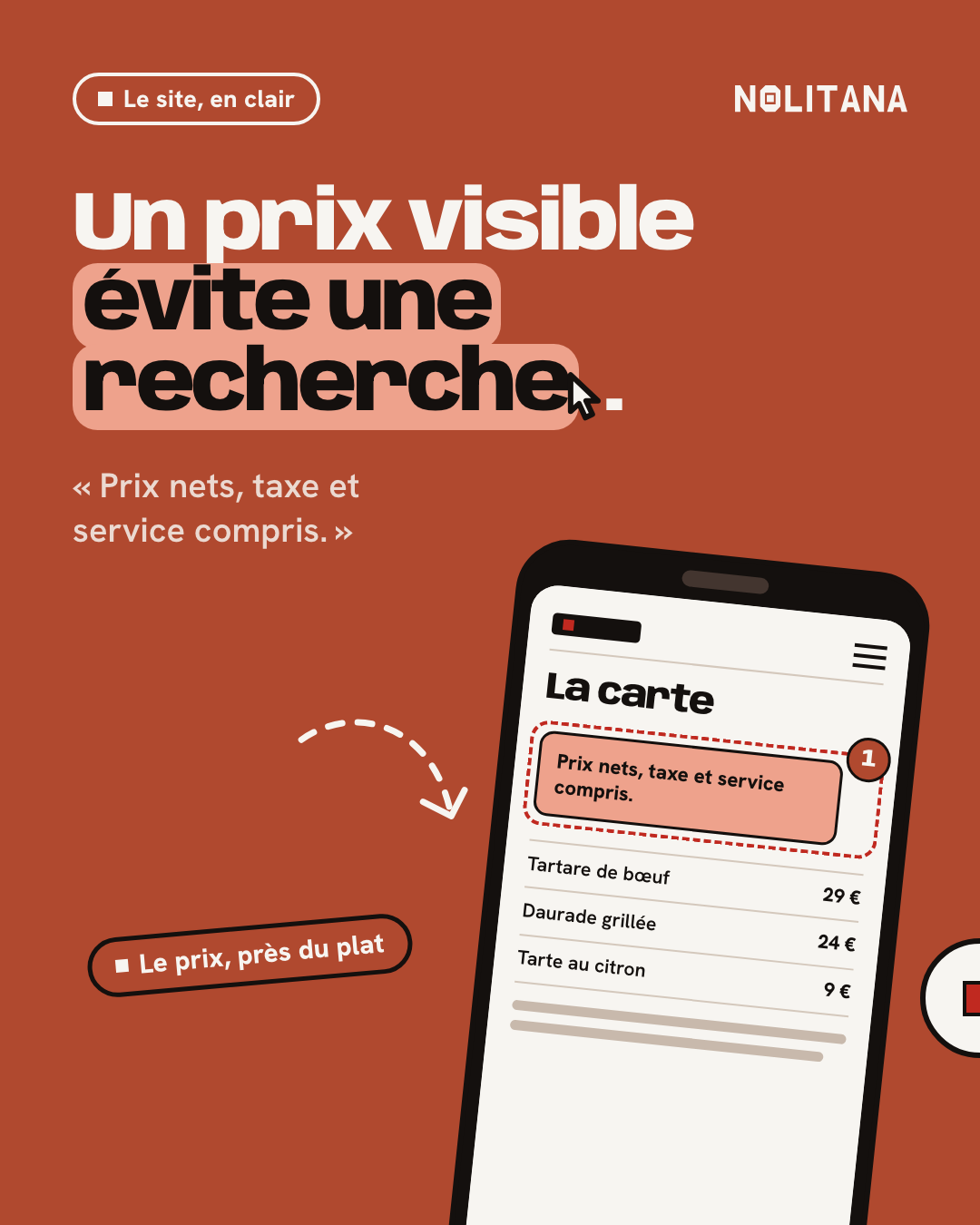 Un prix visible évite une recherche.