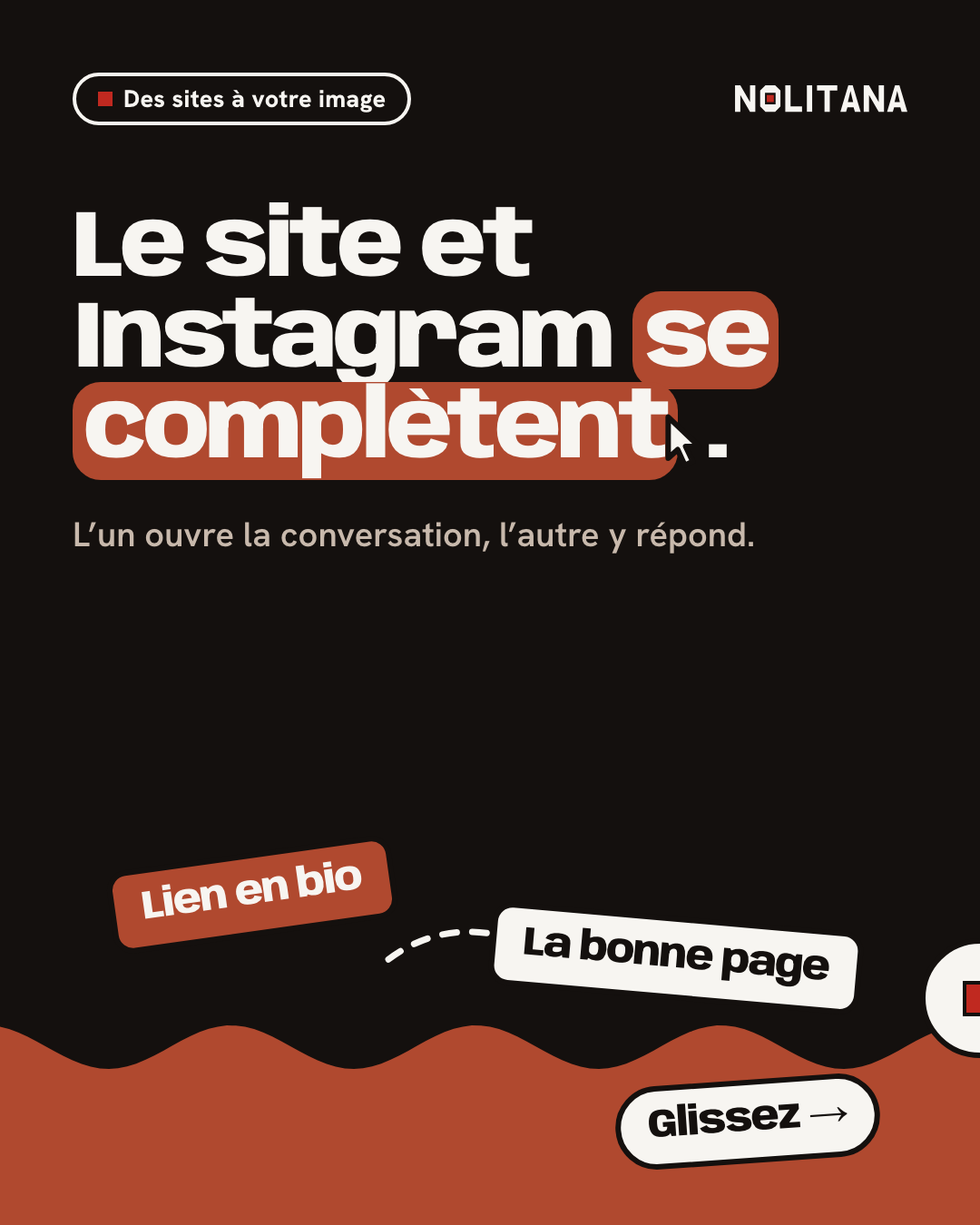 Le site et Instagram se complètent.