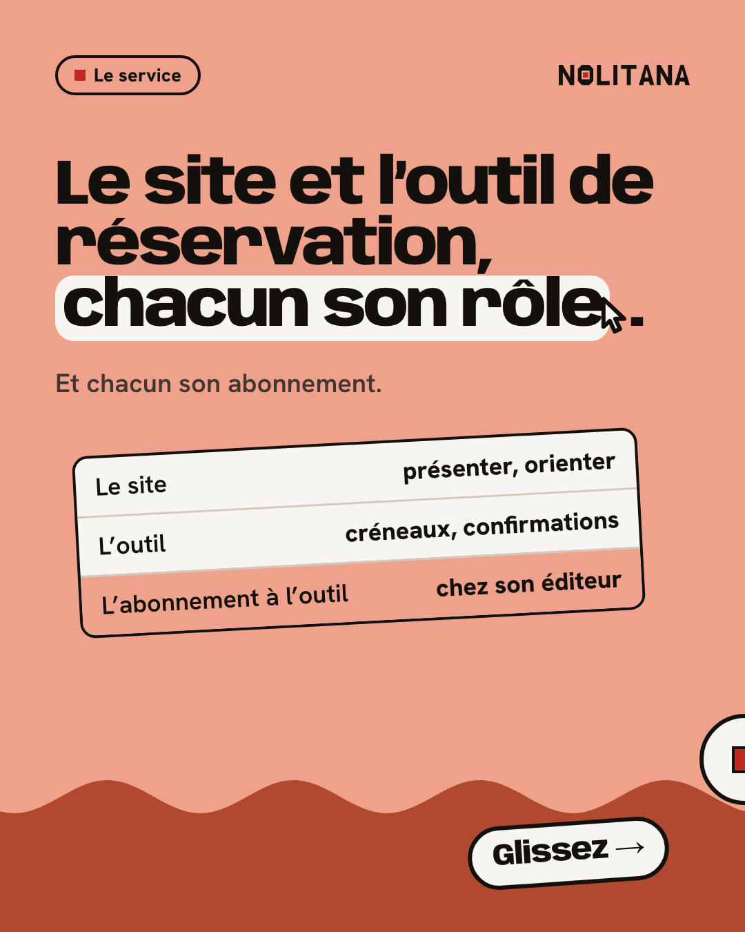 Le site et l’outil de réservation, chacun son rôle.