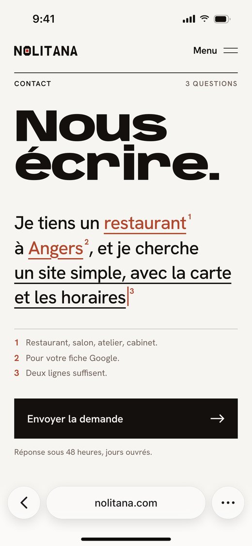 Page « Nous écrire »