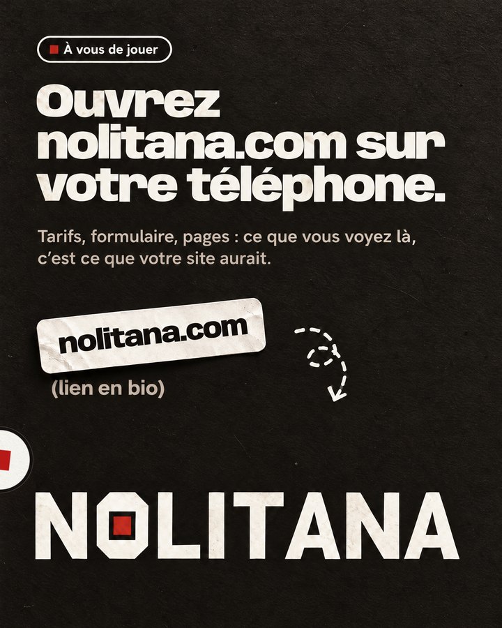 Ouvrez nolitana.com sur votre téléphone. Tarifs, formulaire, pages : ce que vous voyez là, c’est ce que votre site aurait. Lien : nolitana.com