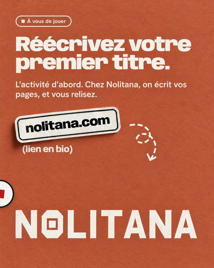 Réécrivez votre premier titre. L’activité d’abord. Chez Nolitana, on écrit vos pages, et vous relisez. Lien : nolitana.com