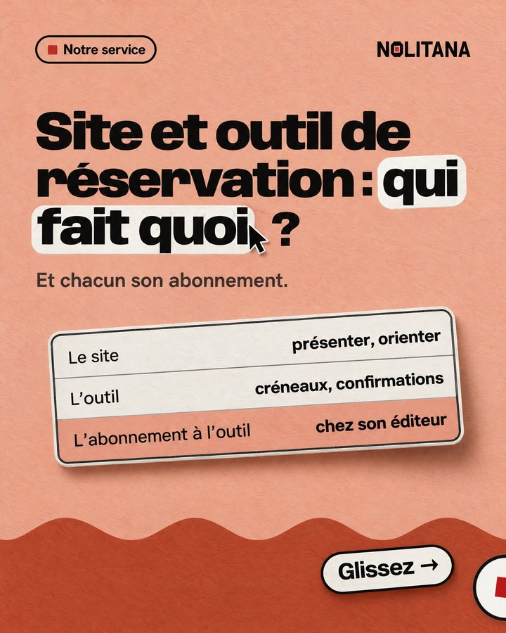 Site et outil de réservation : qui fait quoi ? Et chacun son abonnement.