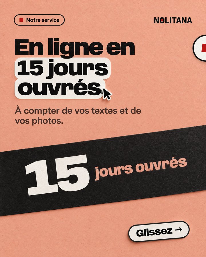 En ligne en 15 jours ouvrés. À compter de vos textes et de vos photos. 15 jours ouvrés.