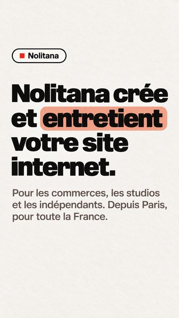 Nolitana Nolitana crée et entretient votre site internet. Pour les commerces, les studios et les indépendants. Depuis Paris, pour toute la France.