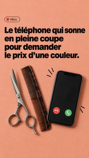 Vécu Le téléphone qui sonne en pleine coupe pour demander le prix d’une couleur.