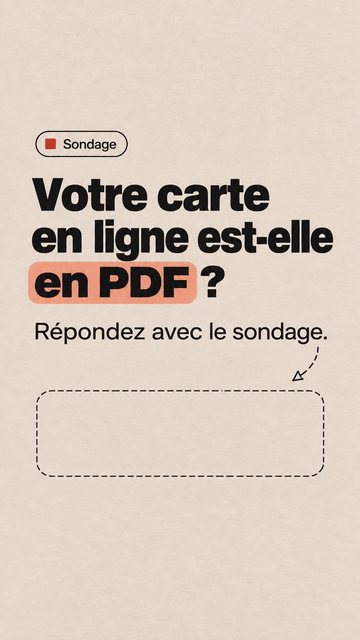 Sondage Votre carte en ligne est-elle en PDF ? Répondez avec le sondage.